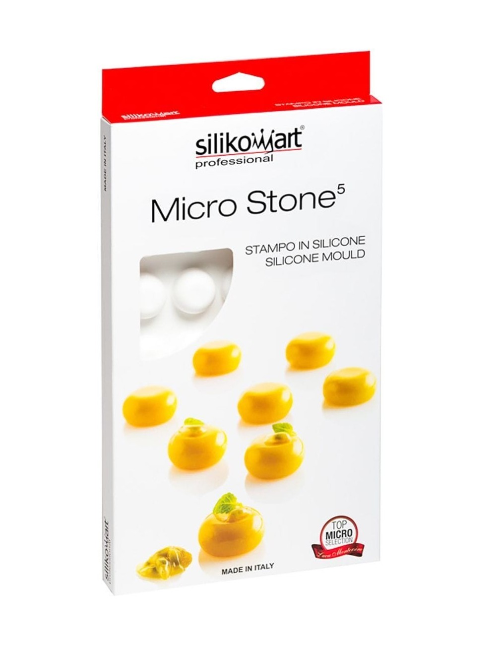 Moule silicone micro rond bombé Stone x35 - Silikomart - MaSpatule