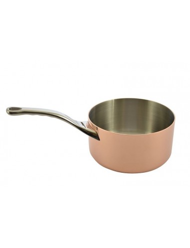 SPLAYED SAUTE PAN IN COPPER TIN EXTRA THICK WITH BRONZE HANDLE-COOKING  UTENSIL Choix diamètre (cm) 16